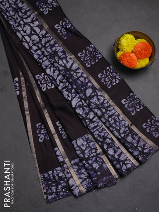 Jamun Semi Chanderi Saree - Batik Prints