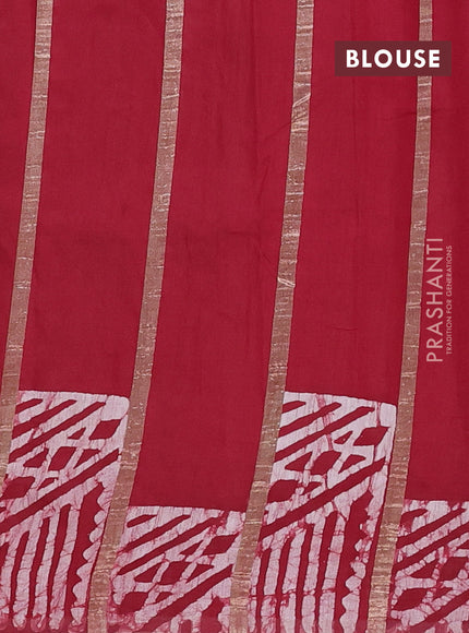 Maroon Semi Chanderi Saree - Batik Prints