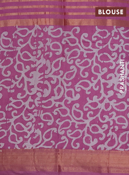 Pastel Pink Semi Chanderi Saree - Batik Prints