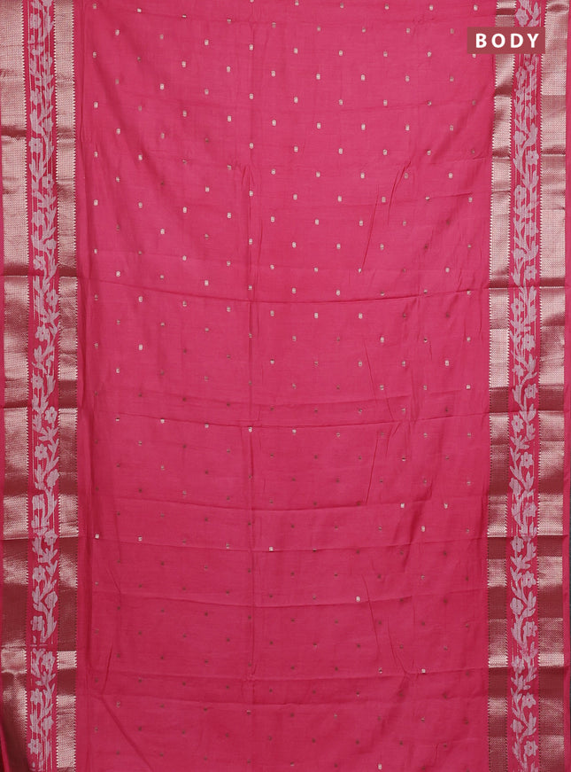 Pink Semi Chanderi Saree - Batik Prints