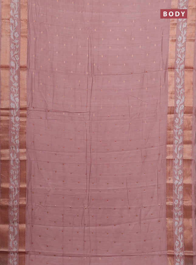 Pastel Peach Semi Chanderi Saree - Batik Prints