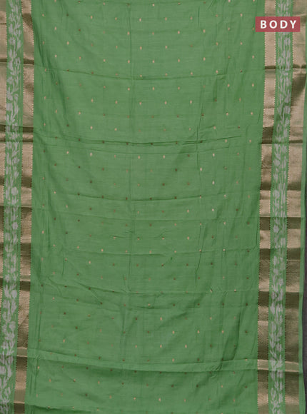 Green Semi Chanderi Saree - Batik Prints