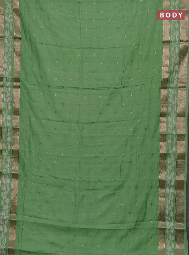 Green Semi Chanderi Saree - Batik Prints