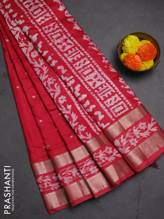 Pink Semi Chanderi Saree - Batik Prints
