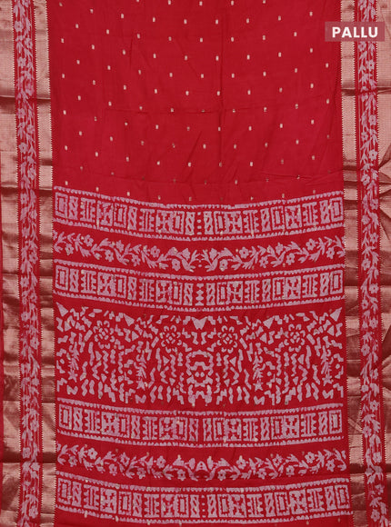 Pink Semi Chanderi Saree - Batik Prints