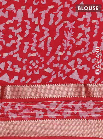 Pink Semi Chanderi Saree - Batik Prints
