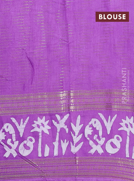Lavender Semi Chanderi Saree - Batik Prints