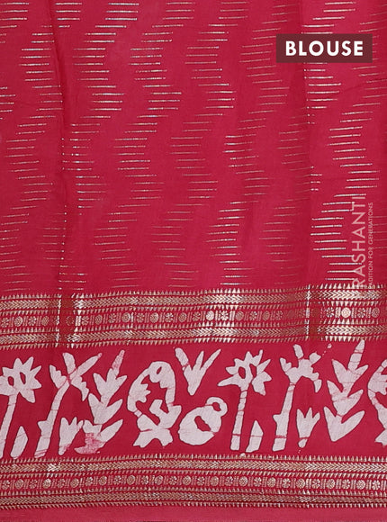 Maroon Semi Chanderi Saree - Batik Prints