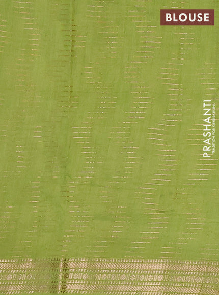 Light Green Semi Chanderi Saree - Batik Prints