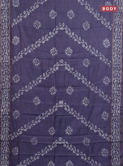 Grey Semi Chanderi Saree - Batik Prints