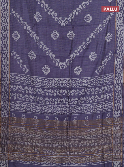 Grey Semi Chanderi Saree - Batik Prints