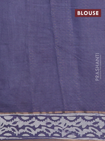 Grey Semi Chanderi Saree - Batik Prints