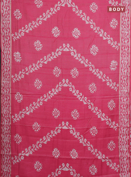 Grey Semi Chanderi Saree - Batik Prints