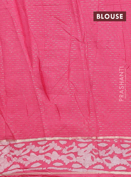 Grey Semi Chanderi Saree - Batik Prints