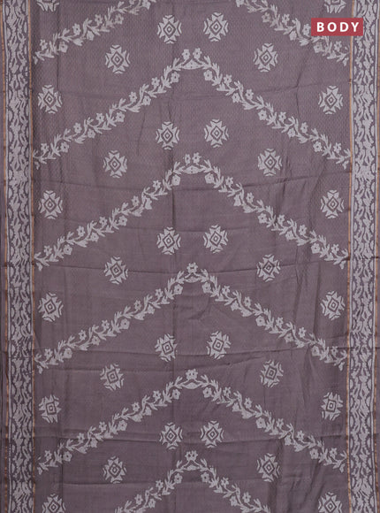 Light Green Semi Chanderi Saree - Batik Prints