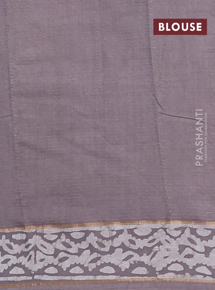 Light Green Semi Chanderi Saree - Batik Prints