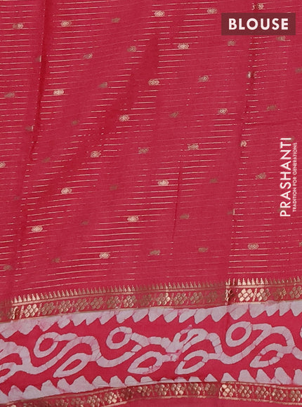 Pink Semi Chanderi Saree - Batik Prints