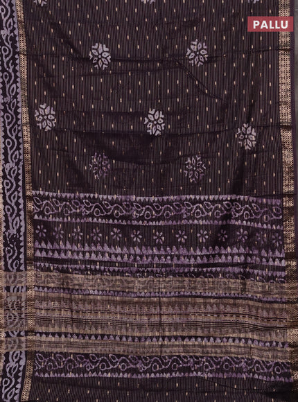 Jamun Semi Chanderi Saree - Batik Prints