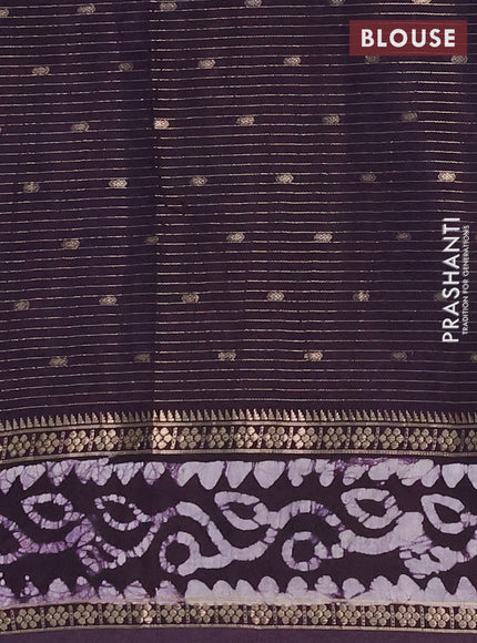 Jamun Semi Chanderi Saree - Batik Prints