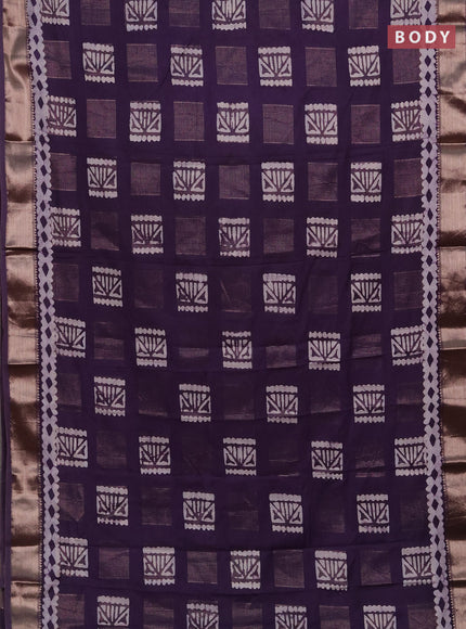 Purple Semi Chanderi Saree - Batik Prints