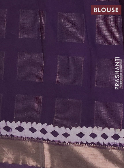 Purple Semi Chanderi Saree - Batik Prints