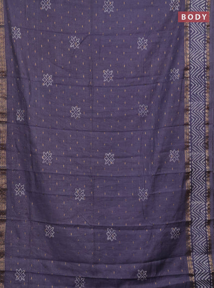 Grey Semi Chanderi Saree - Batik Prints