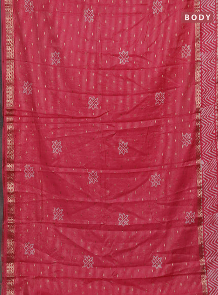 Pink Semi Chanderi Saree - Batik Prints