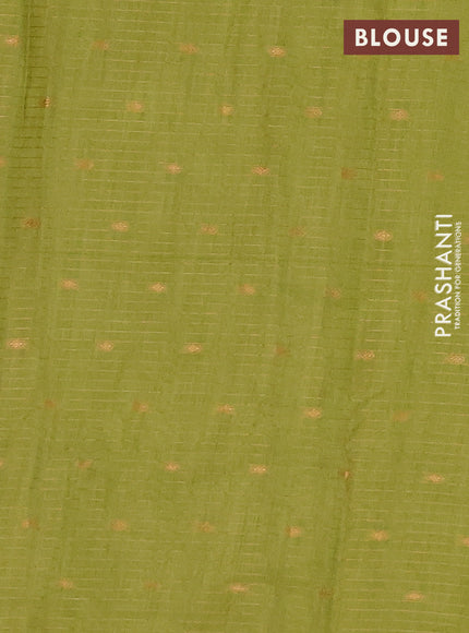 Light Green Semi Chanderi Saree - Batik Prints