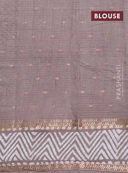 Beige Semi Chanderi Saree - Batik Prints