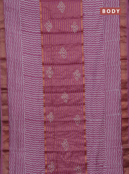 Lilac Semi Chanderi Saree - Batik Prints