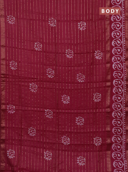 Magenta Pink Semi Chanderi Saree - Batik Prints