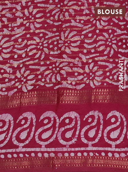 Magenta Pink Semi Chanderi Saree - Batik Prints