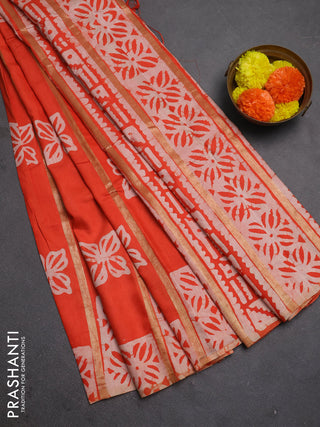 Semi Chanderi Saree - Batik Prints