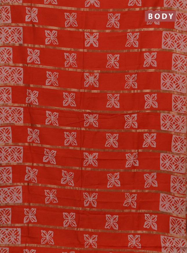 Semi Chanderi Saree - Batik Prints