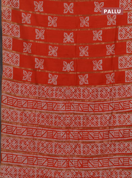Semi Chanderi Saree - Batik Prints