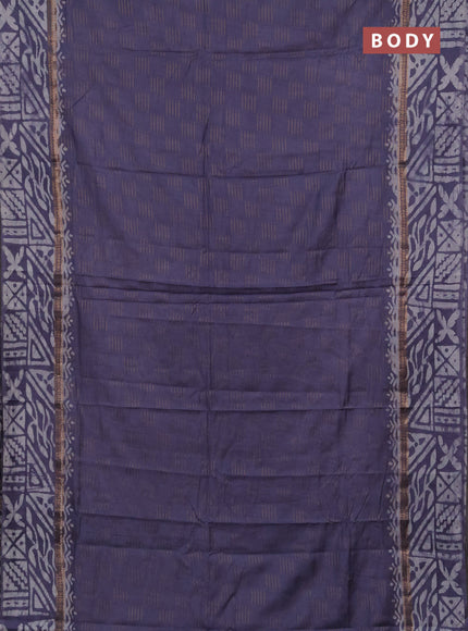 Grey Semi Chanderi Saree - Batik Prints
