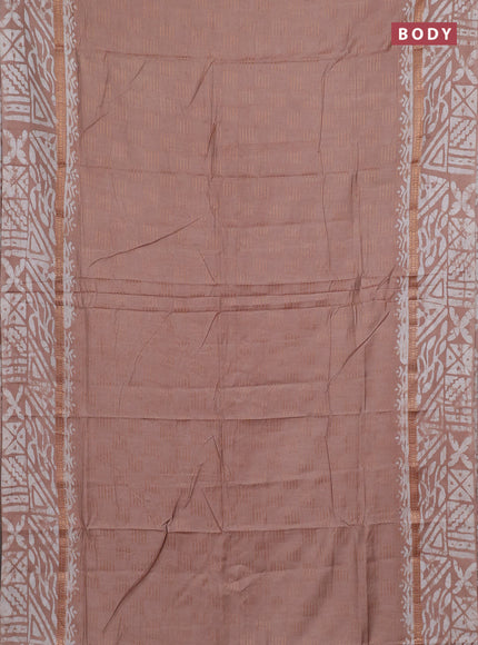Beige Semi Chanderi Saree - Batik Prints