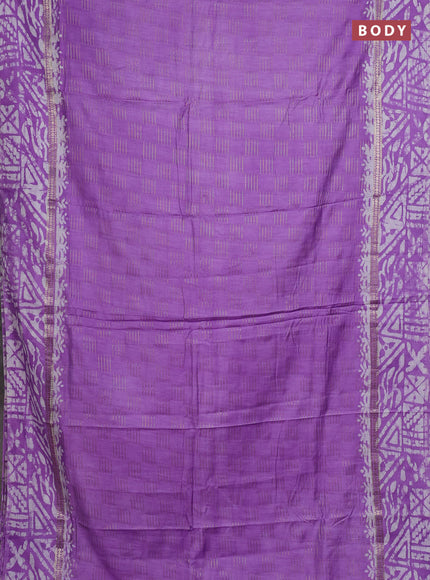 Lavender Semi Chanderi Saree - Batik Prints