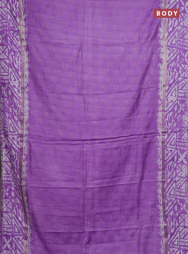 Lavender Semi Chanderi Saree - Batik Prints