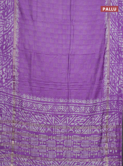 Lavender Semi Chanderi Saree - Batik Prints