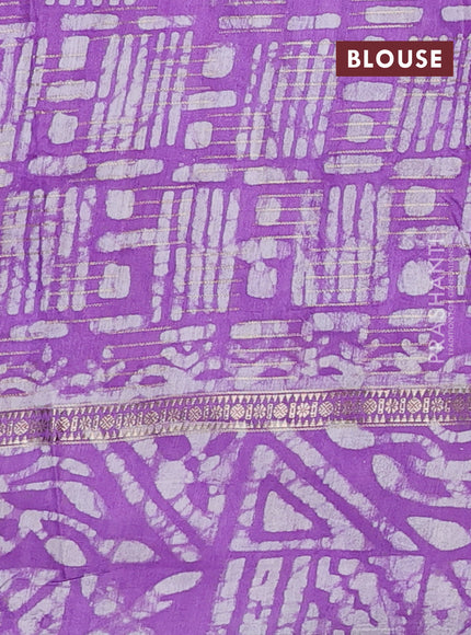 Lavender Semi Chanderi Saree - Batik Prints