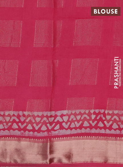 Pink Semi Chanderi Saree - Batik Prints