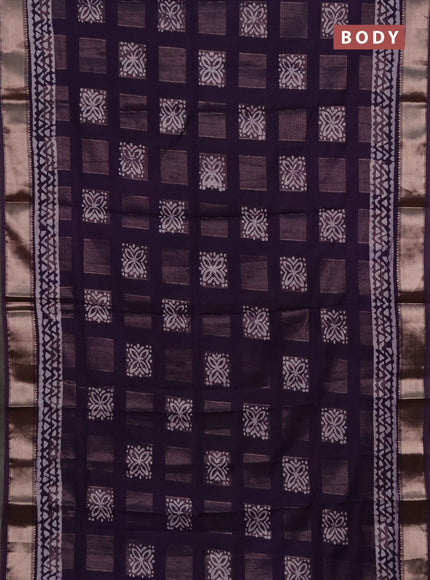 Purple Semi Chanderi Saree - Batik Prints
