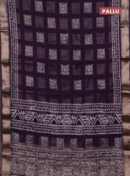 Purple Semi Chanderi Saree - Batik Prints