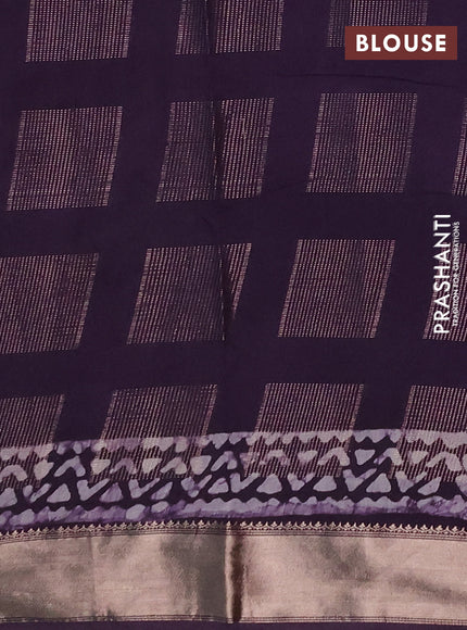 Purple Semi Chanderi Saree - Batik Prints