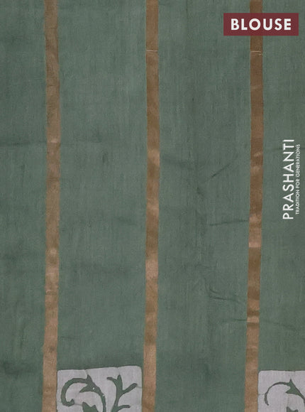 Pastel Green Semi Chanderi Saree - Batik Prints