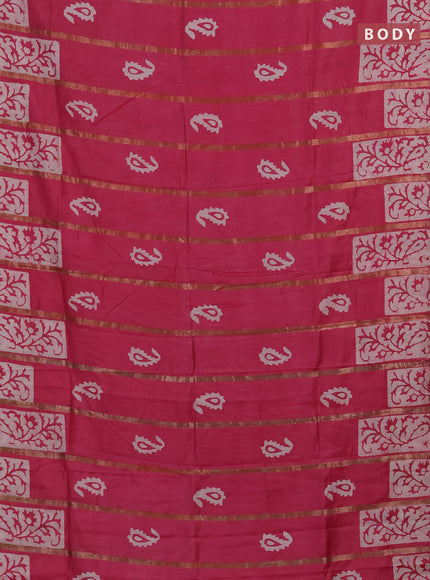 Pink Semi Chanderi Saree - Batik Prints
