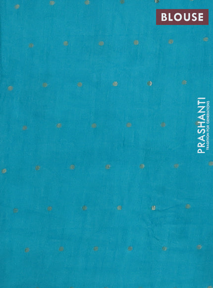 Teal Green Semi Chanderi Saree - Batik Prints