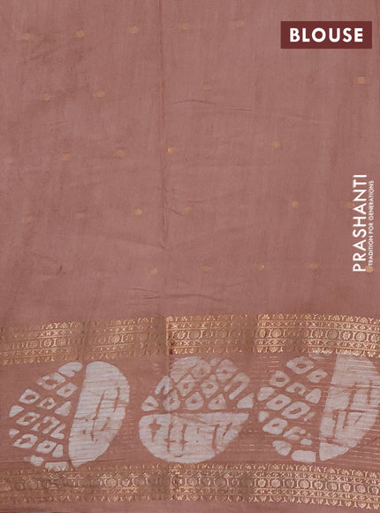 Pastel Brown Semi Chanderi Saree - Batik Prints