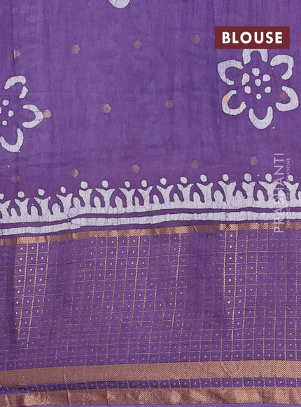 Violet Semi Chanderi Saree - Batik Prints